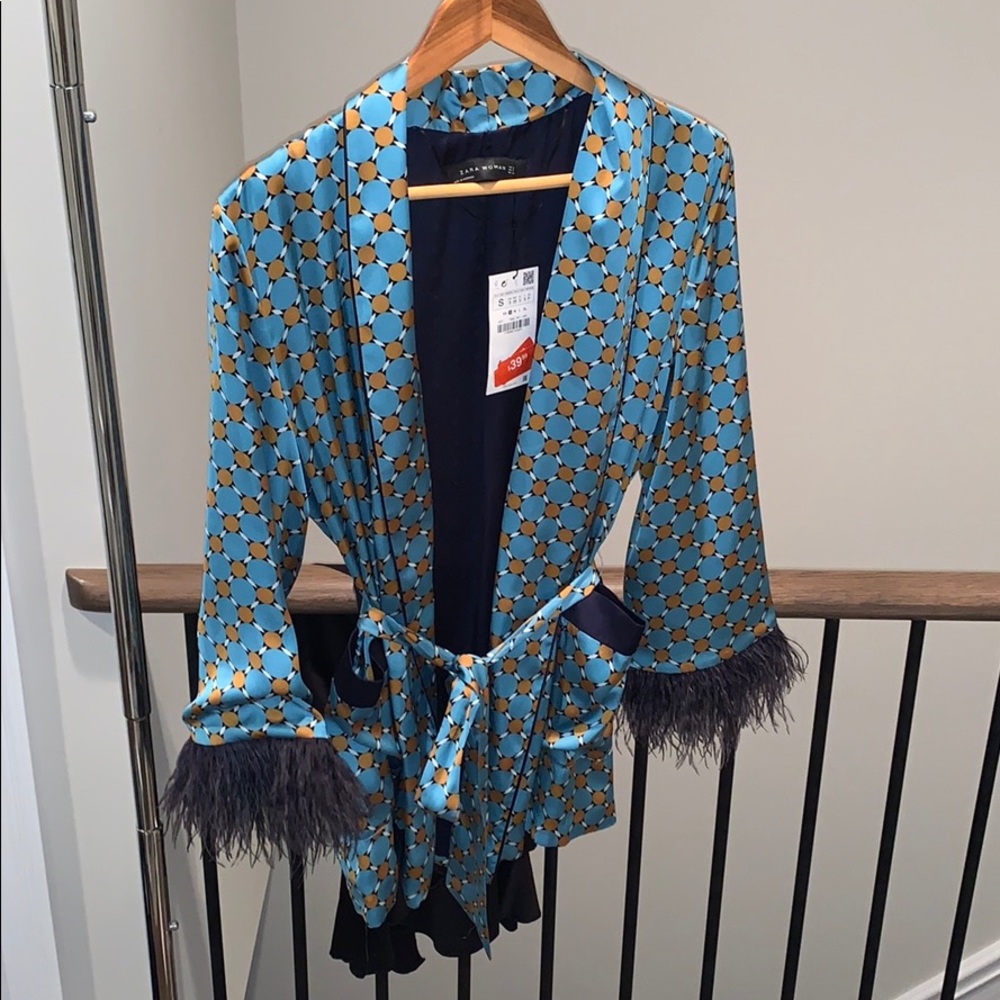 Zara jacket with feathers